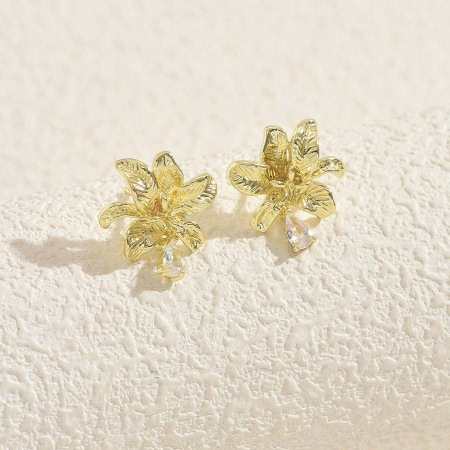 Elegant Floral Hoop Earrings for Women - Light Luxury Jewelry