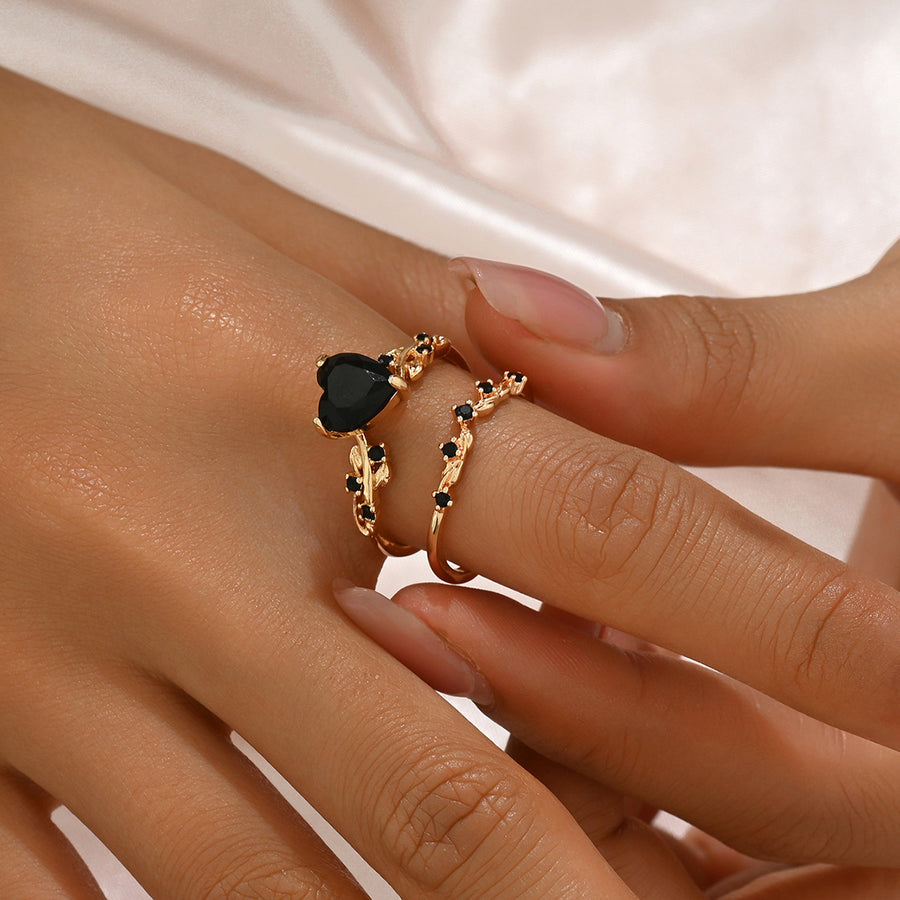 Minimal Cute Heart Design Women Ring - Stacking Rings