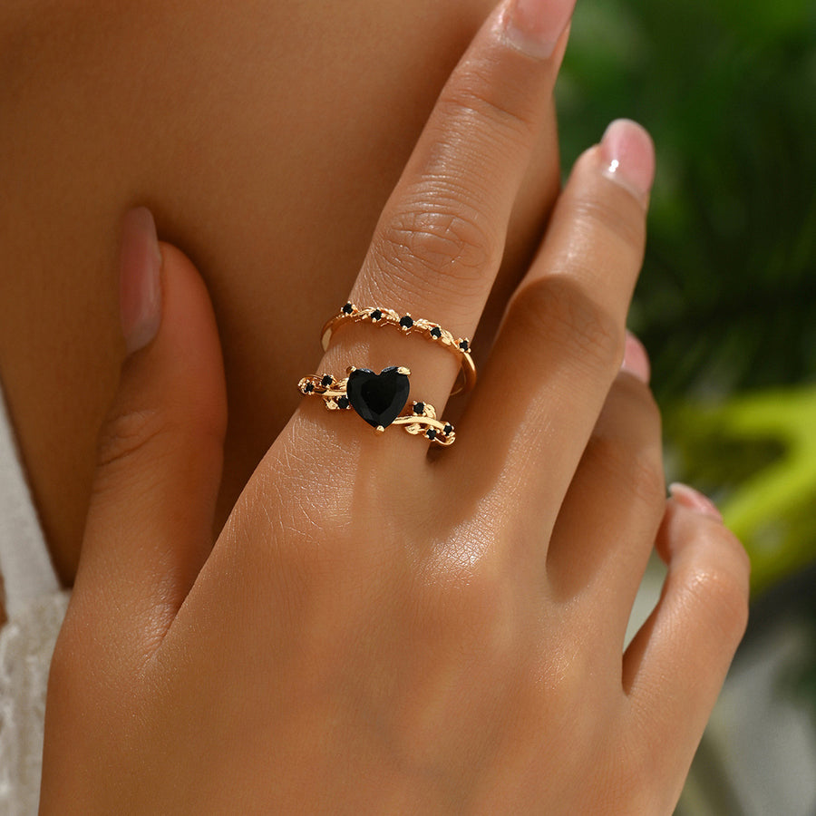 Minimal Cute Heart Design Women Ring - Stacking Rings