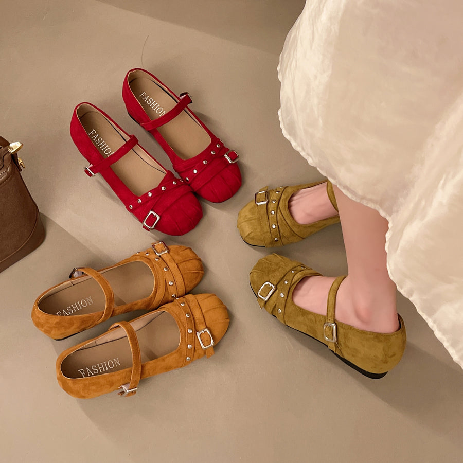 Women Vintage Mary Janes - 2026 Summer Inner Wedge Flats