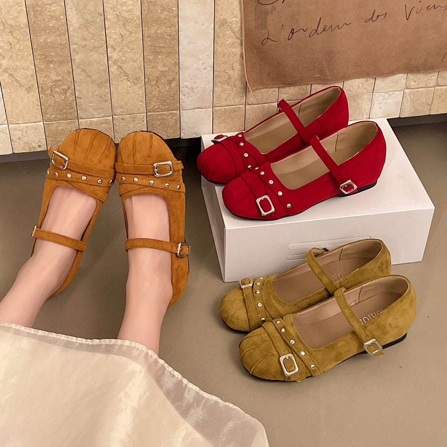 Women Vintage Mary Janes - 2026 Summer Inner Wedge Flats