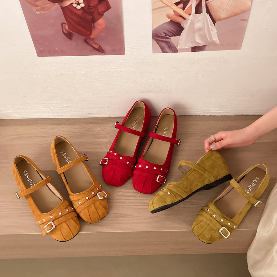 Women Vintage Mary Janes - 2026 Summer Inner Wedge Flats