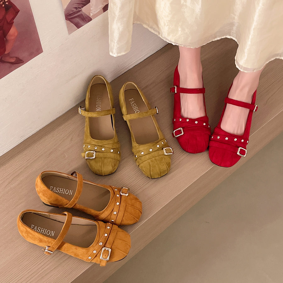 Women Vintage Mary Janes - 2026 Summer Inner Wedge Flats
