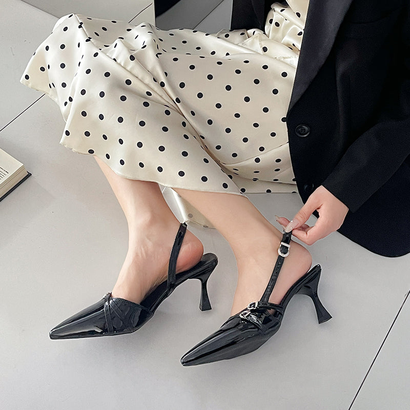 2026 Summer Pointed Toe Kitten Heel Sandals for Women
