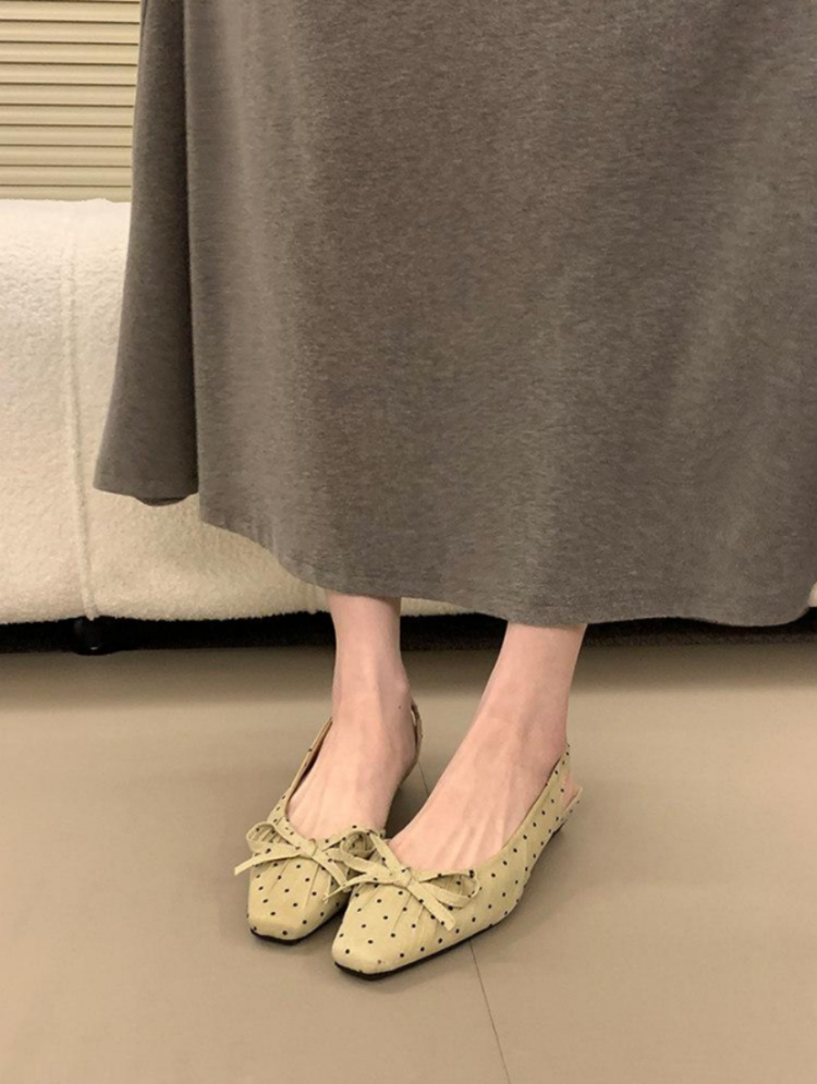 Women 2026 New French Polka Dot Mid Heel Heels