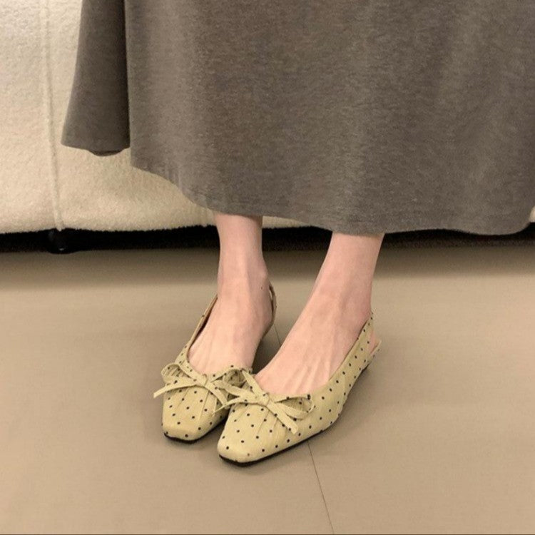 Women 2026 New French Polka Dot Mid Heel Heels