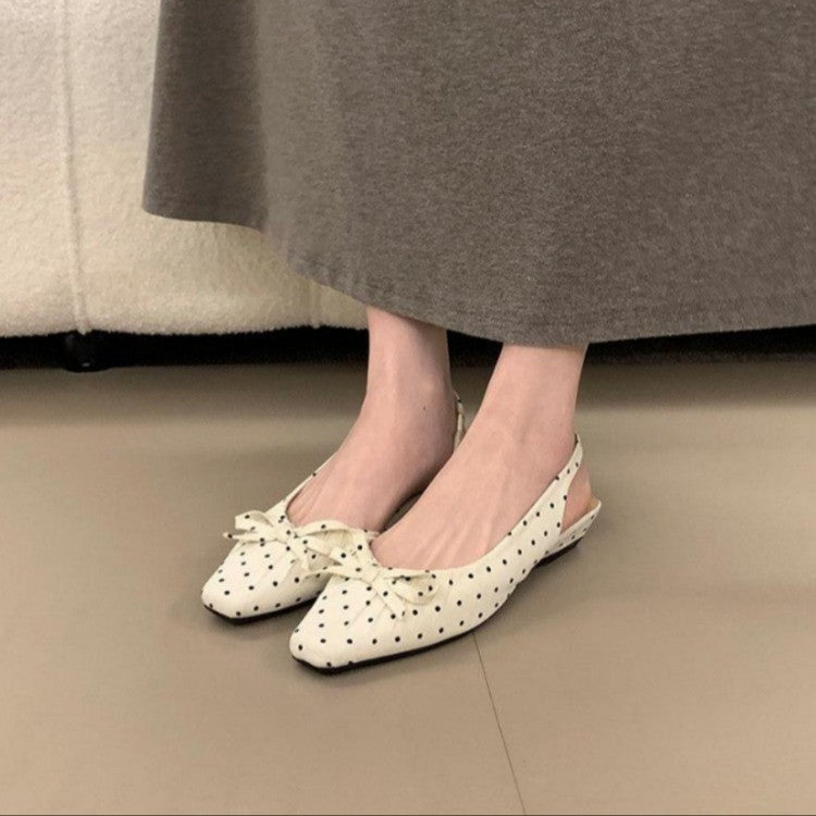 Women 2026 New French Polka Dot Mid Heel Heels