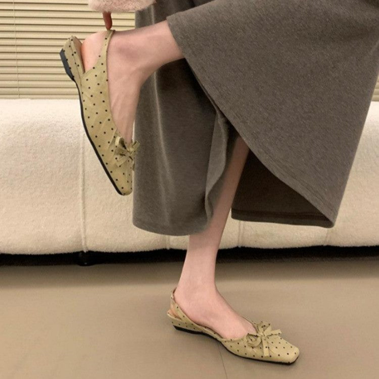 Women 2026 New French Polka Dot Mid Heel Heels