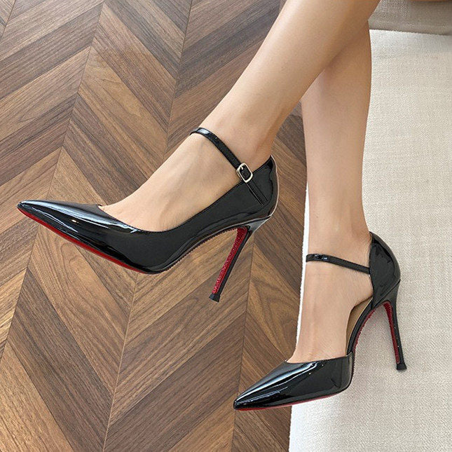 Women Gorgeous Nude High Heels - Sexy Rhinestone Pumps