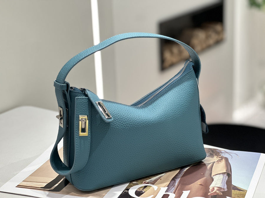 First-layer Cowhide Handbag - High-end Underarm Bag