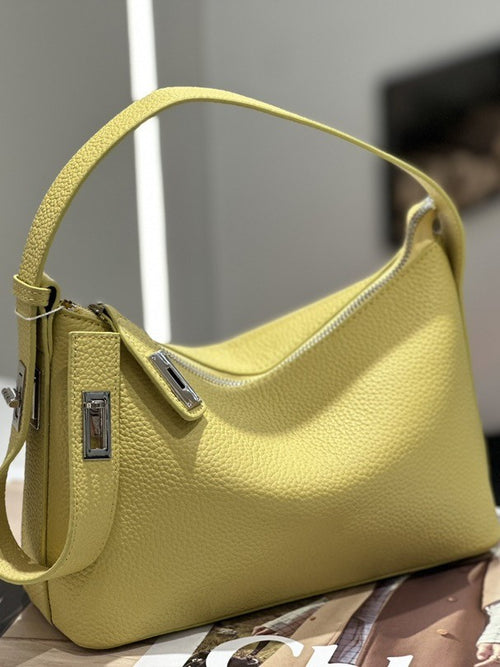 First-layer Cowhide Handbag - High-end Underarm Bag