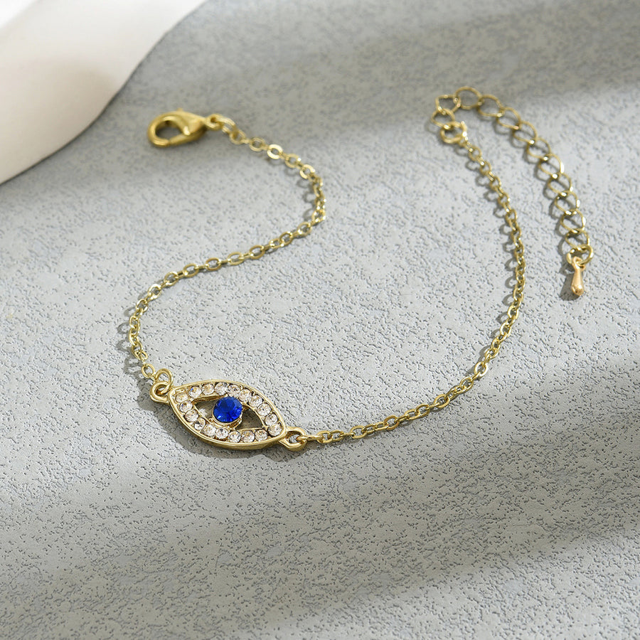 Stylish European American Women Bangle Bracelet with Evil Eye