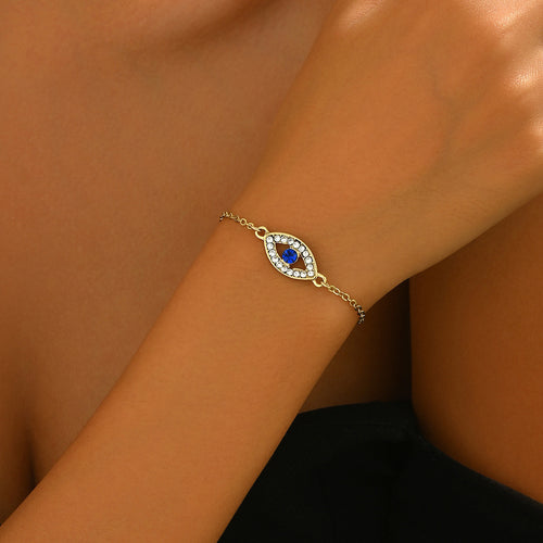 Stylish European American Women Bangle Bracelet with Evil Eye