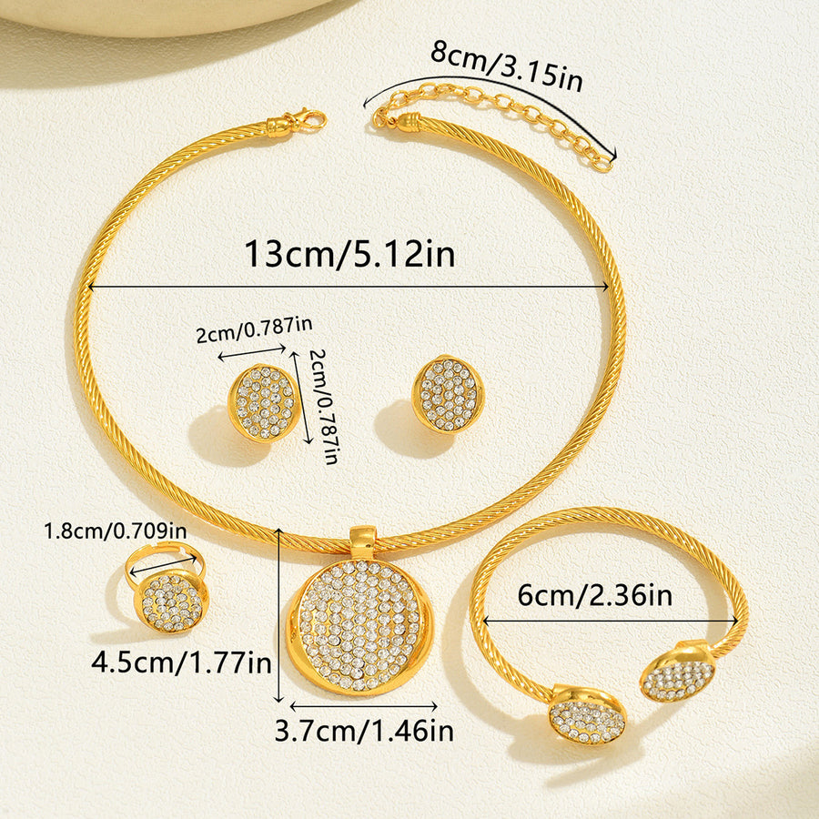 Cross-border Vintage Jewelry Set with Necklace & Earrings