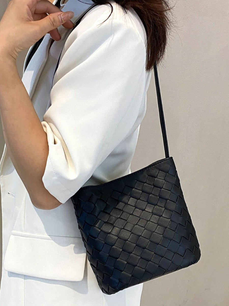 New Genuine Leather Woven Small Bag - Stylish Crossbody Bag