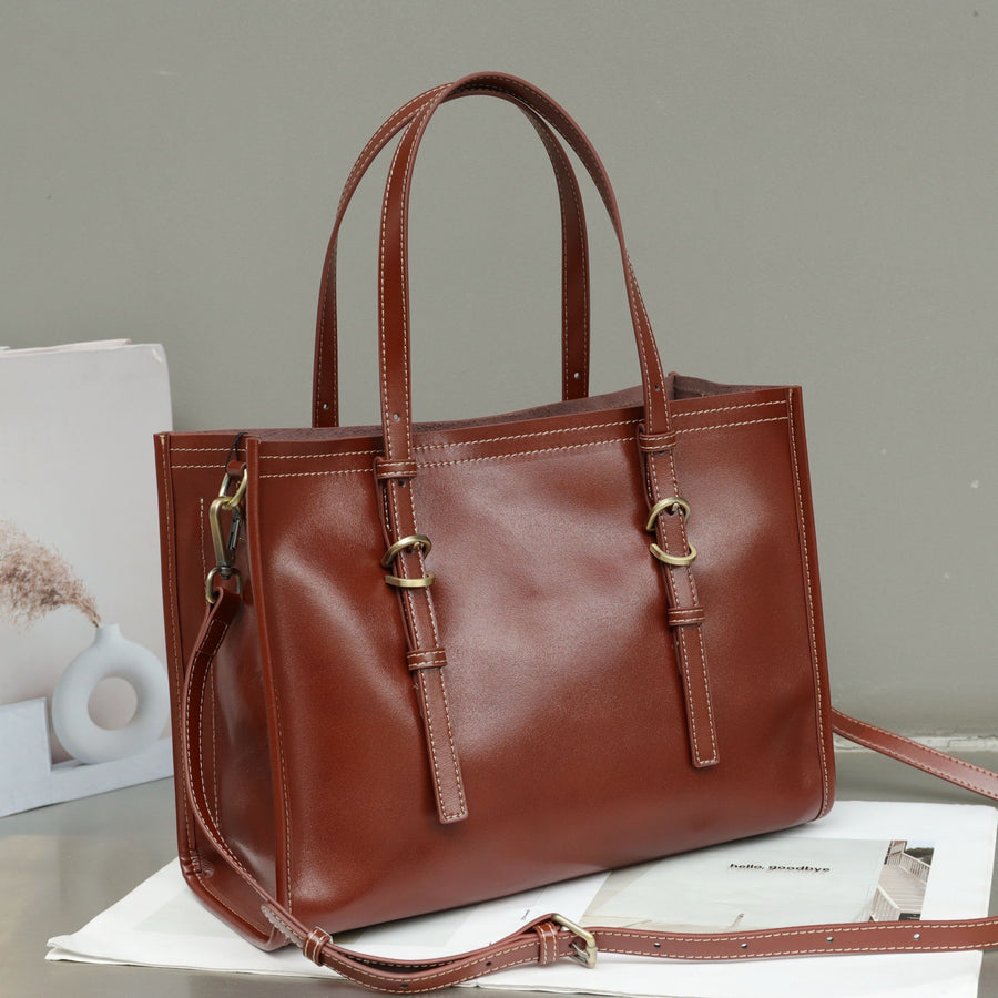 Genuine Leather Women's Handbag - Luxury Commuter Bag