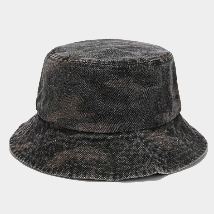 American-style Water-washed Distressed Camouflage Fisherman Hat