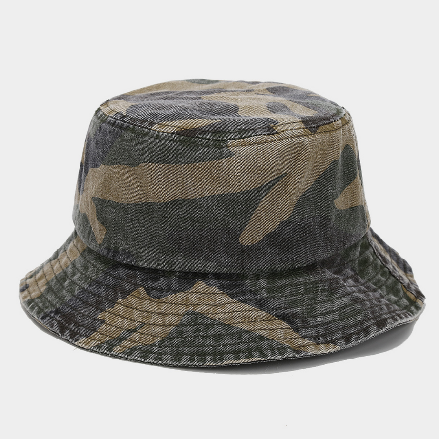 American-style Water-washed Distressed Camouflage Fisherman Hat