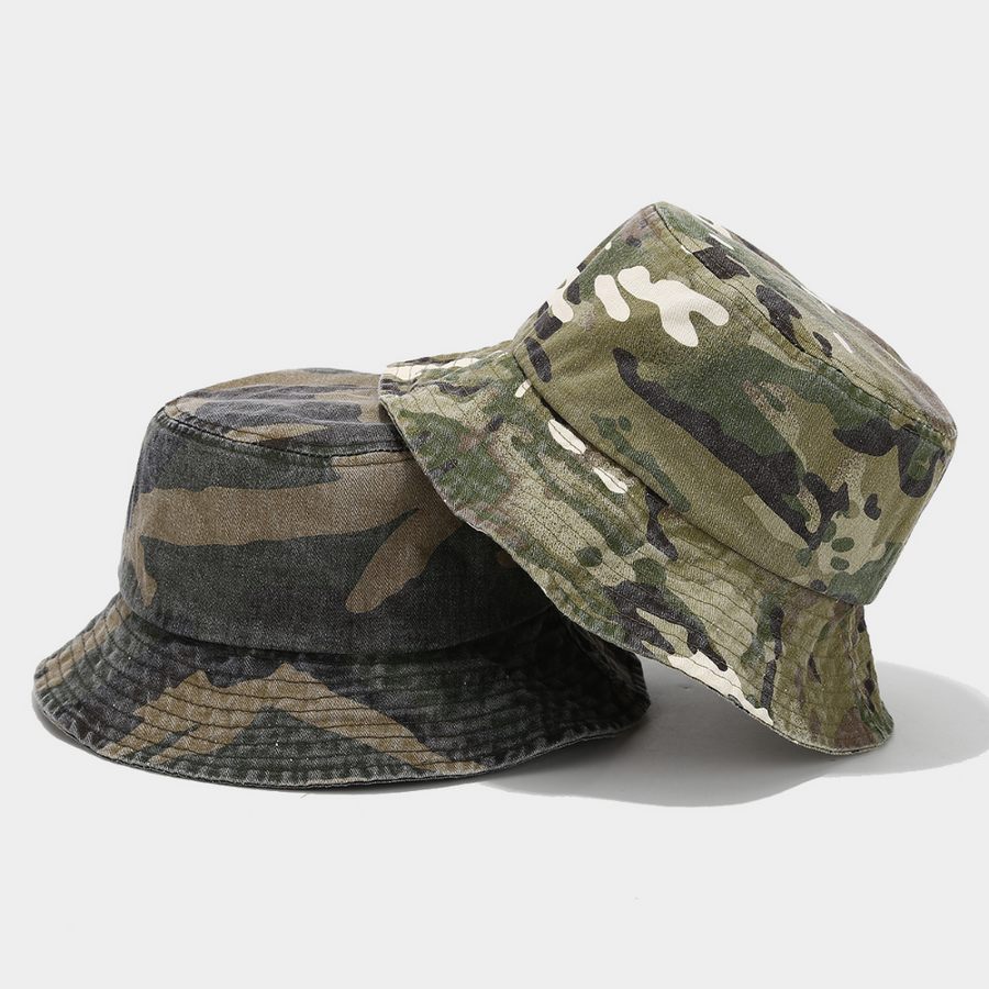 American-style Water-washed Distressed Camouflage Fisherman Hat
