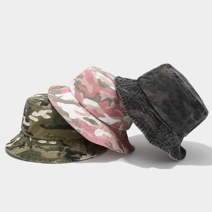 American-style Water-washed Distressed Camouflage Fisherman Hat