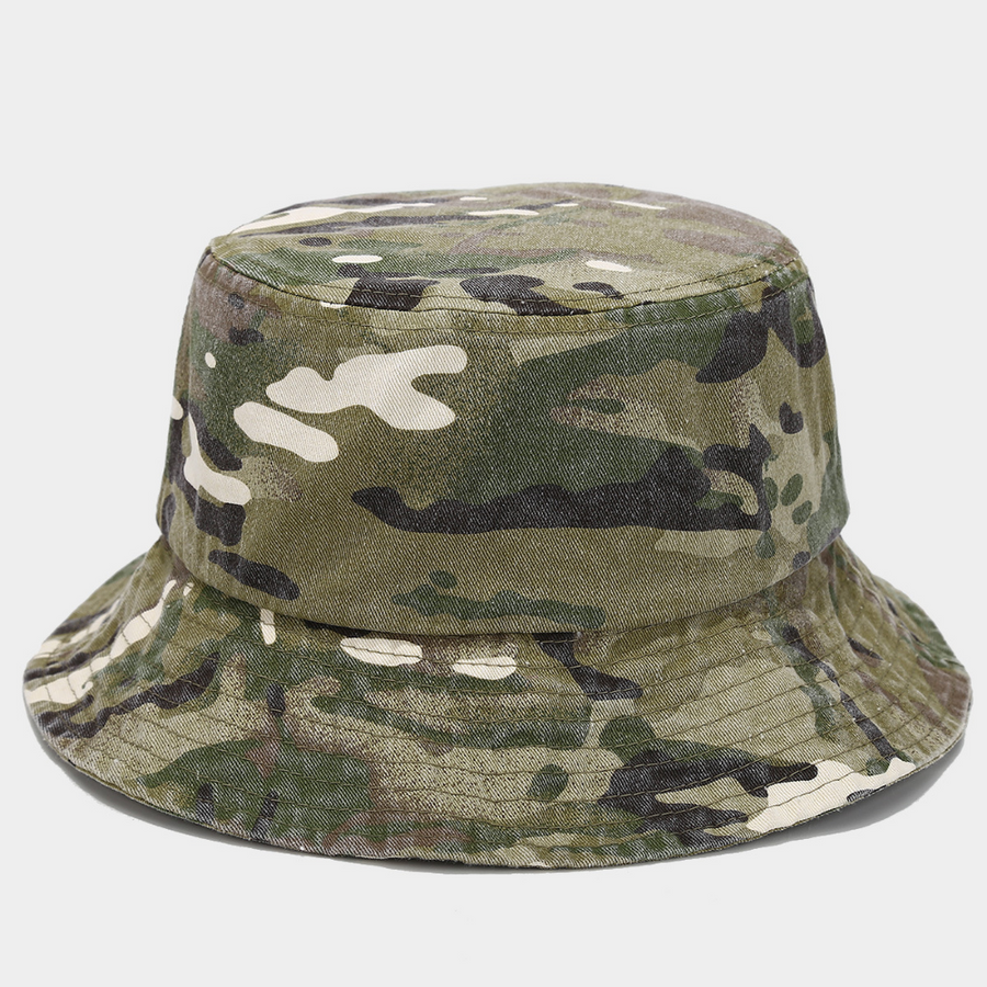 American-style Water-washed Distressed Camouflage Fisherman Hat