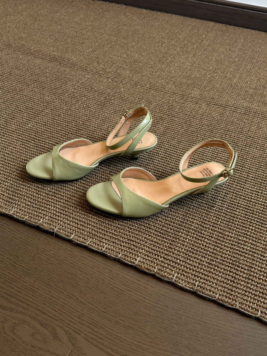 2026 Summer New Women Gentle Retro Sandals - Green
