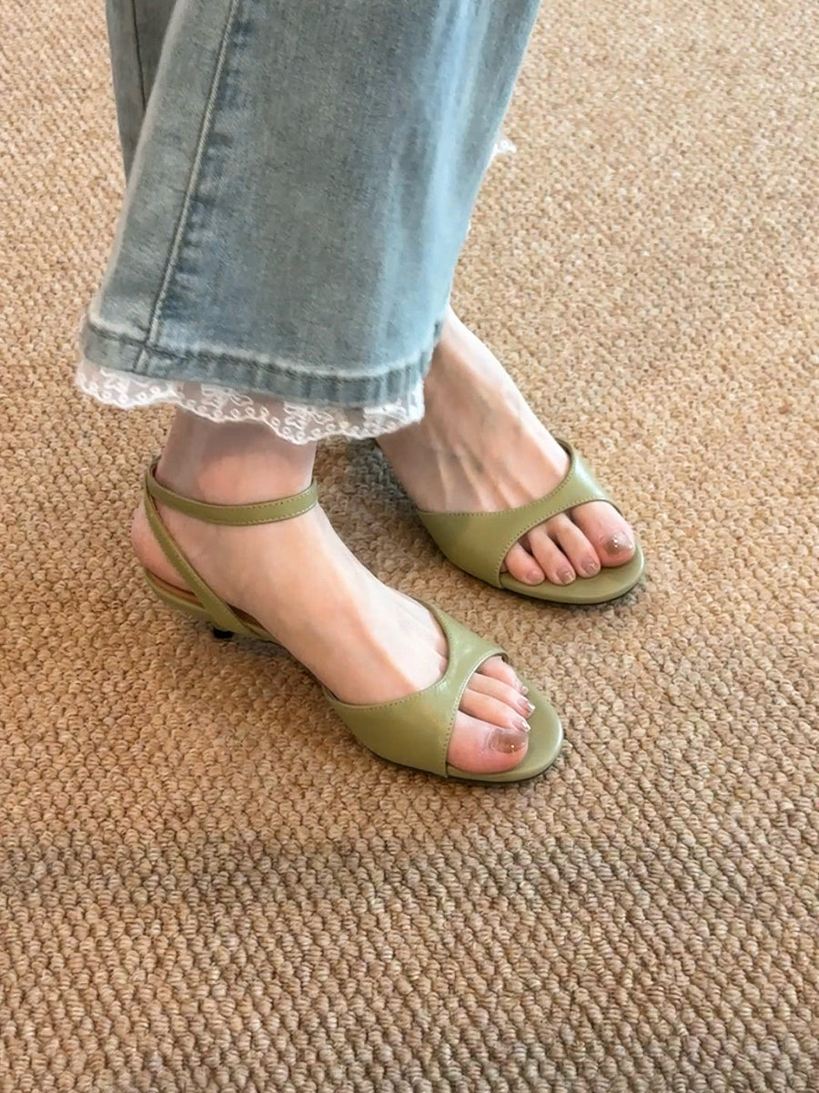 2026 Summer New Women Gentle Retro Sandals - Green