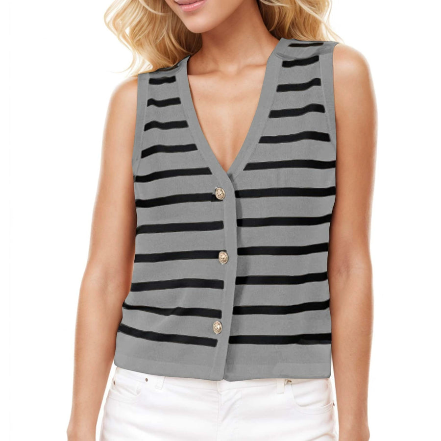 Casual Contrasting Vest Top - Women's Sweater Cardigan