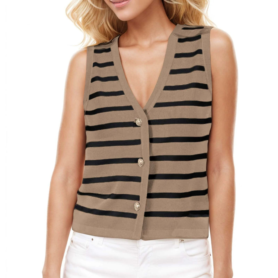 Casual Contrasting Vest Top - Women's Sweater Cardigan