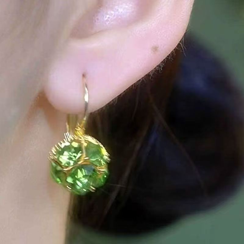 2026 New Arrival Green Earrings - Full Crystal Basket Ear Cuffs