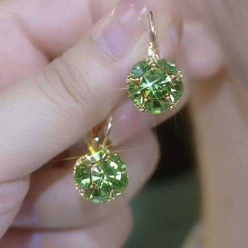 2026 New Arrival Green Earrings - Full Crystal Basket Ear Cuffs