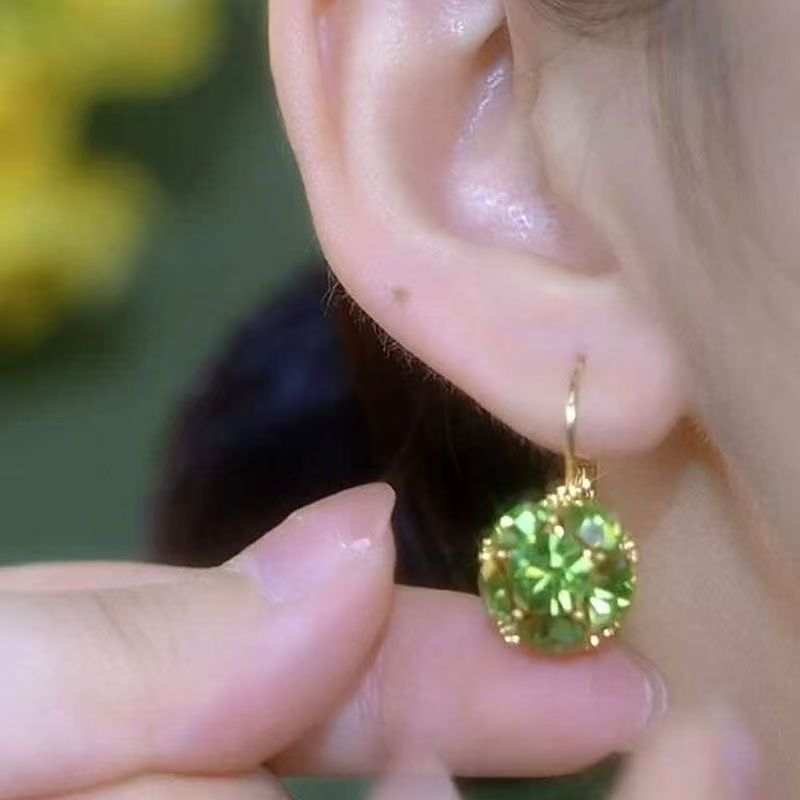 2026 New Arrival Green Earrings - Full Crystal Basket Ear Cuffs