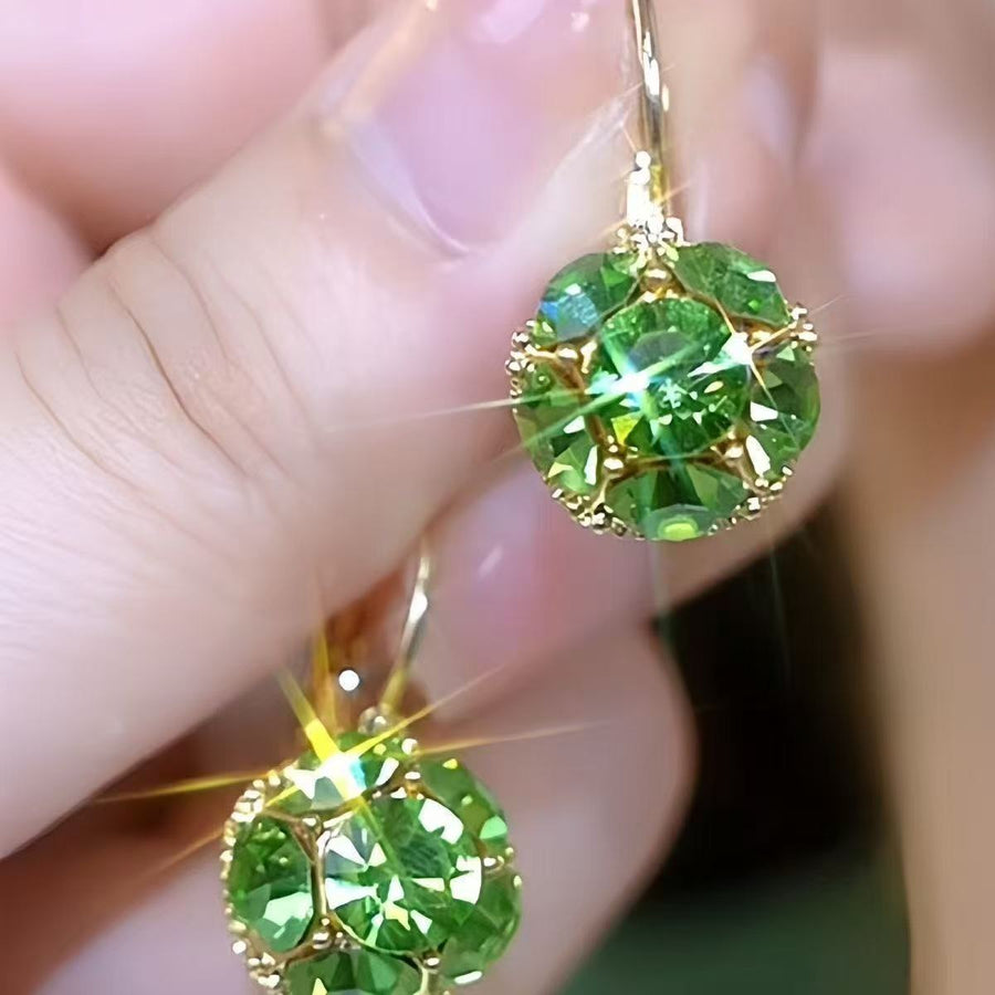 2026 New Arrival Green Earrings - Full Crystal Basket Ear Cuffs