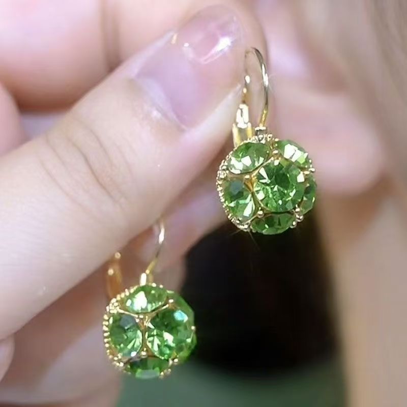 2026 New Arrival Green Earrings - Full Crystal Basket Ear Cuffs