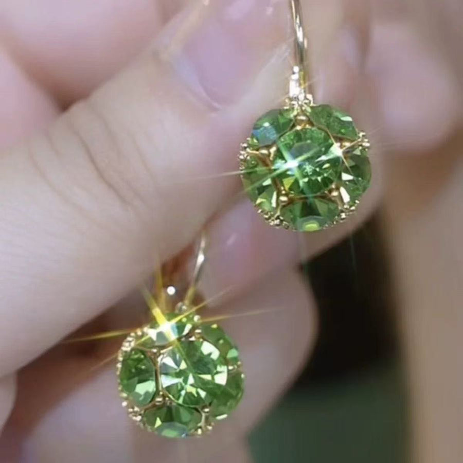 2026 New Arrival Green Earrings - Full Crystal Basket Ear Cuffs