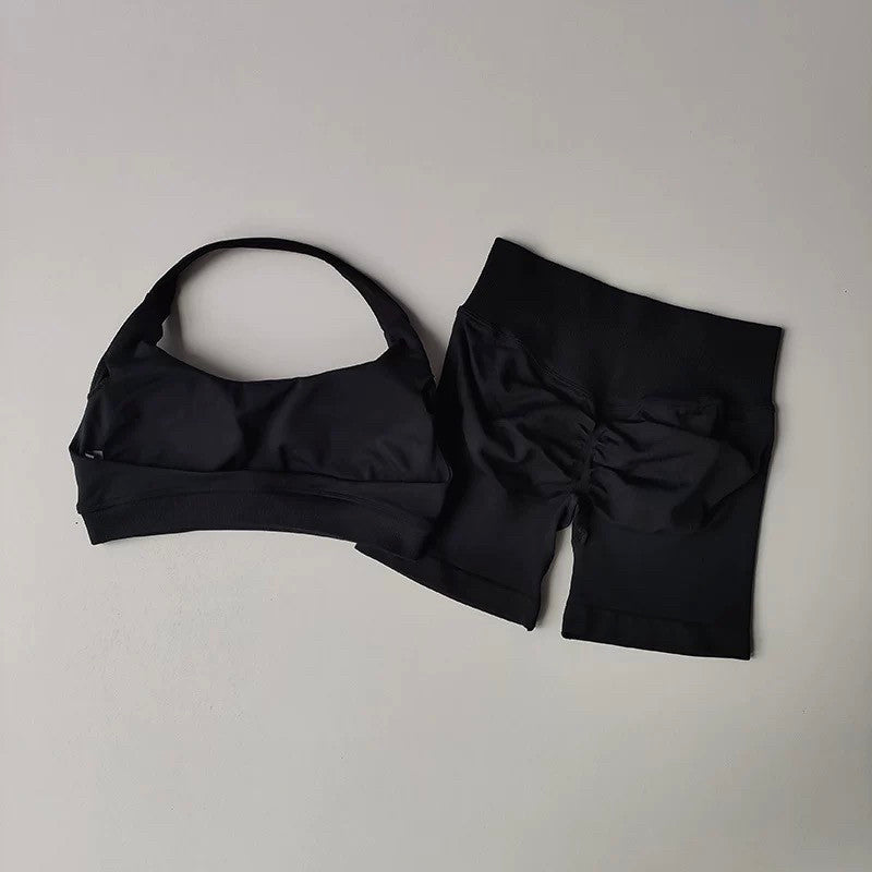 European High-Waist Three-Quarter Peach Lift Lounge Set