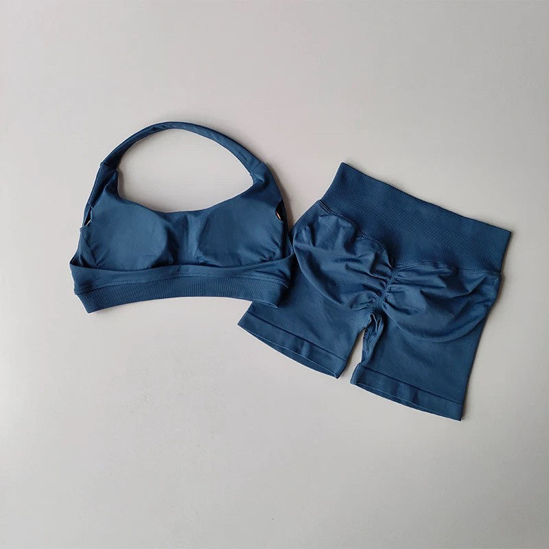 European High-Waist Three-Quarter Peach Lift Lounge Set