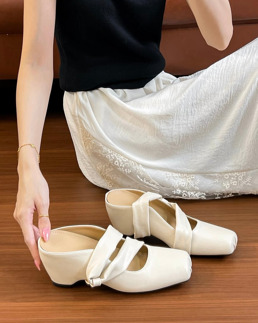 2026 Summer Korean Style Women Retro Closed Toe Sandals