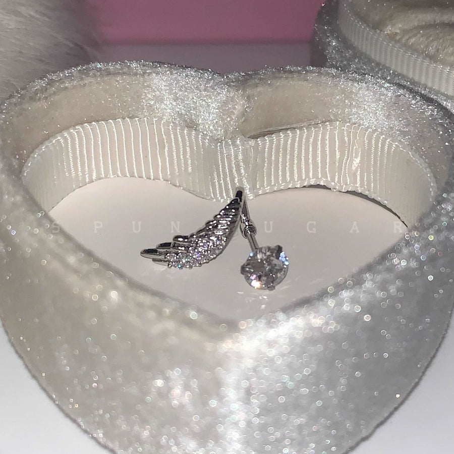 Stunning Angel Wing Ear Studs - Unique Rhinestone Earrings
