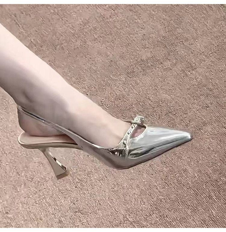 2026 Summer Women Punk Style Patent Leather Sandals
