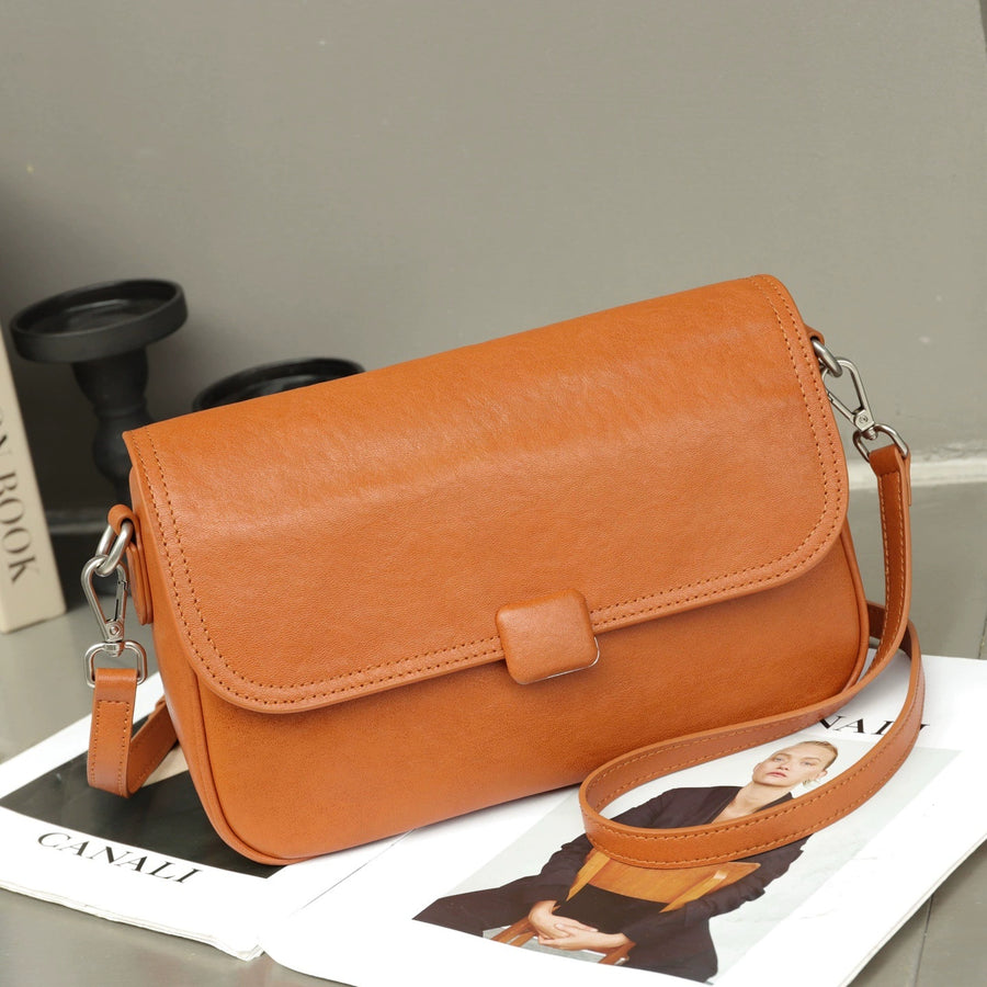 Real Leather Women's Bag - Stylish Crossbody for Commuting