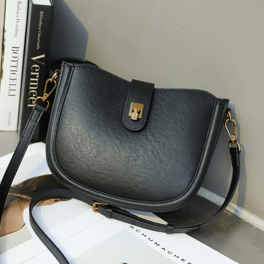 Genuine Leather Women's Bag - High-End Cowhide Saddle Bag