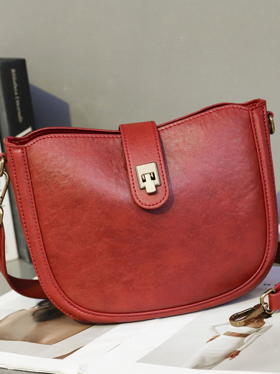 Genuine Leather Women's Bag - High-End Cowhide Saddle Bag