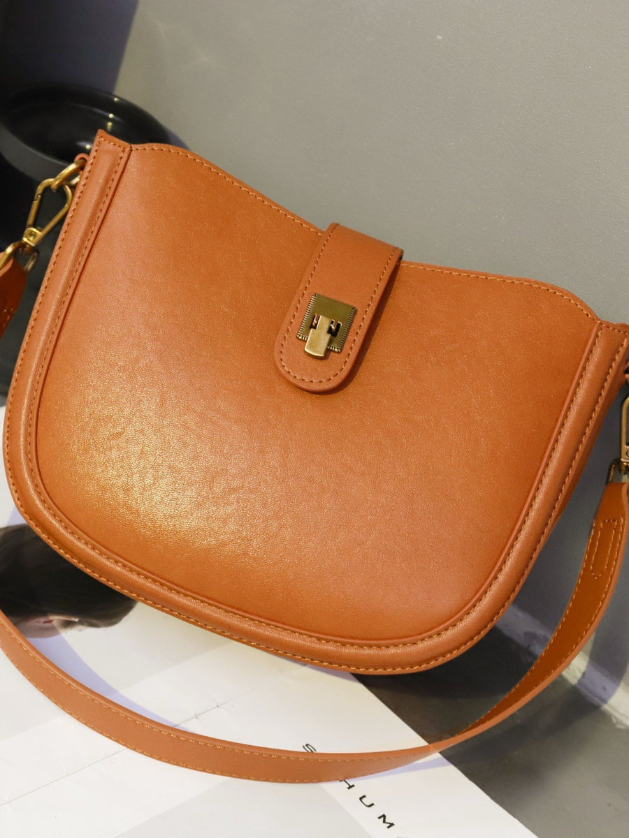 Genuine Leather Women's Bag - High-End Cowhide Saddle Bag