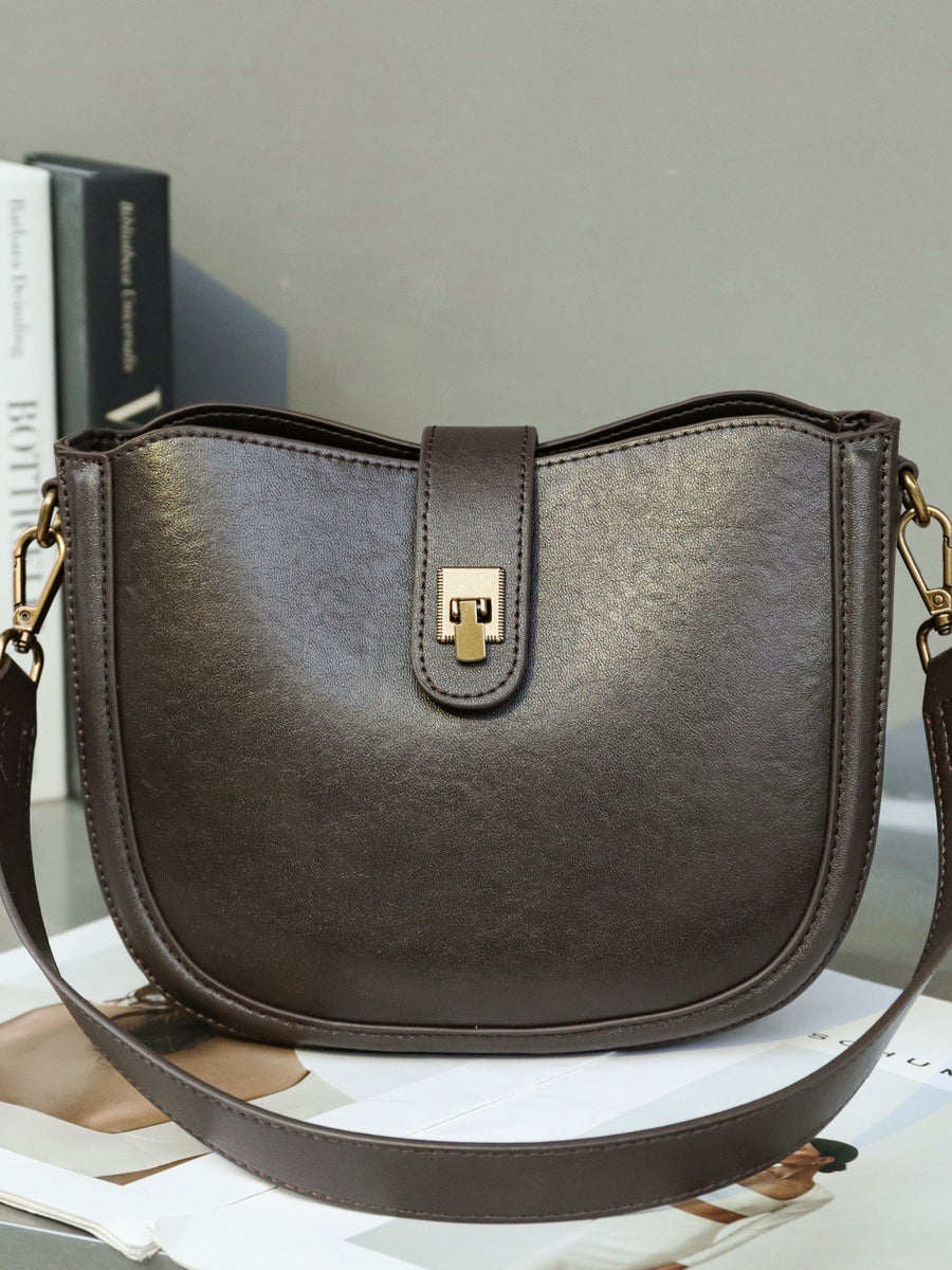 Genuine Leather Women's Bag - High-End Cowhide Saddle Bag