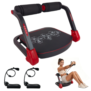 Ab Core Trainer Abdominal Machine with Resistance Bands - Red