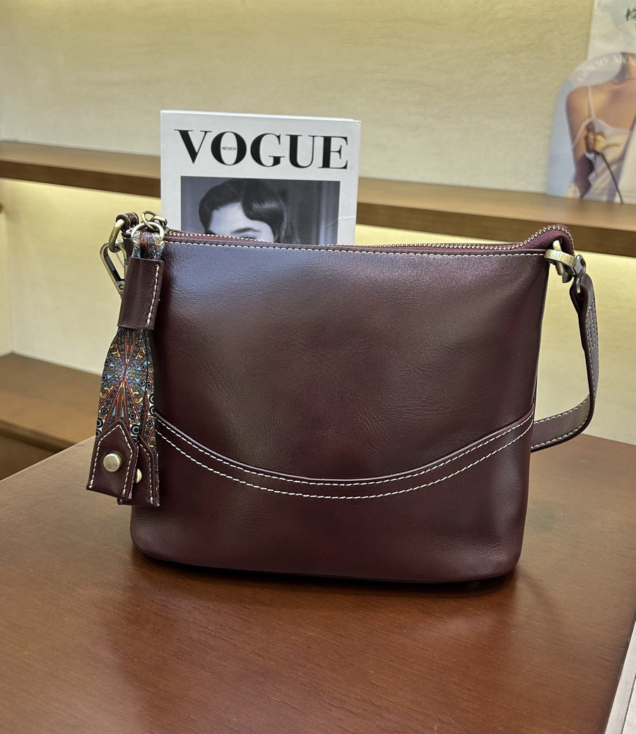 Custom Leather Women's Underarm Bag - High-End Boutique Style