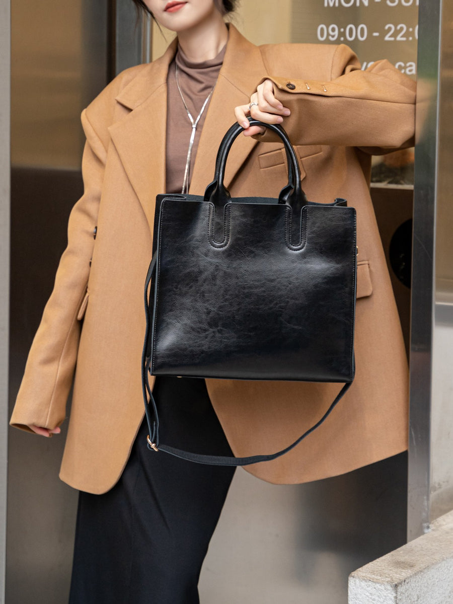 Genuine Leather Women's Bag - Large Capacity Crossbody Tote