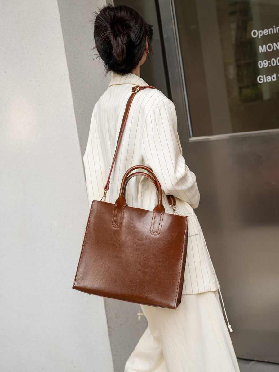 Genuine Leather Women's Bag - Large Capacity Crossbody Tote