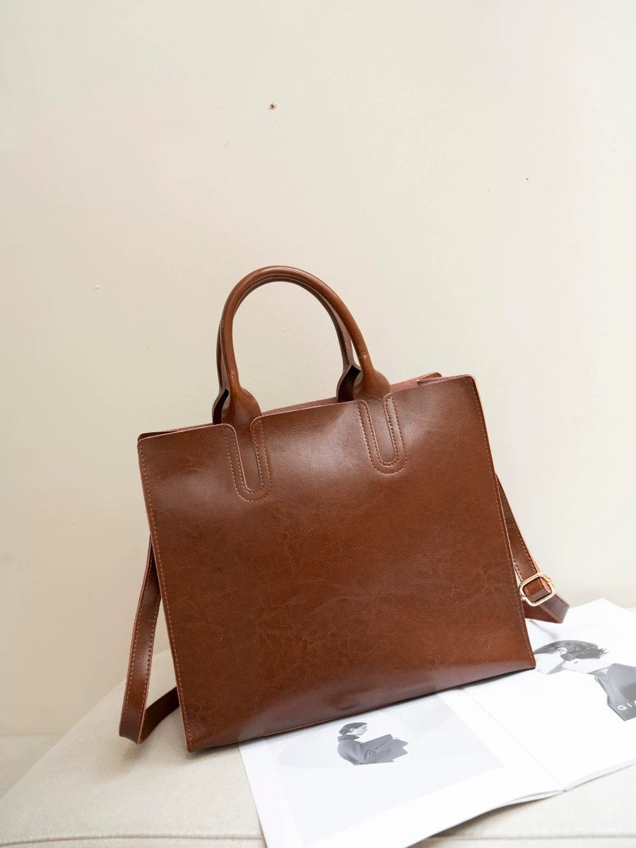Genuine Leather Women's Bag - Large Capacity Crossbody Tote